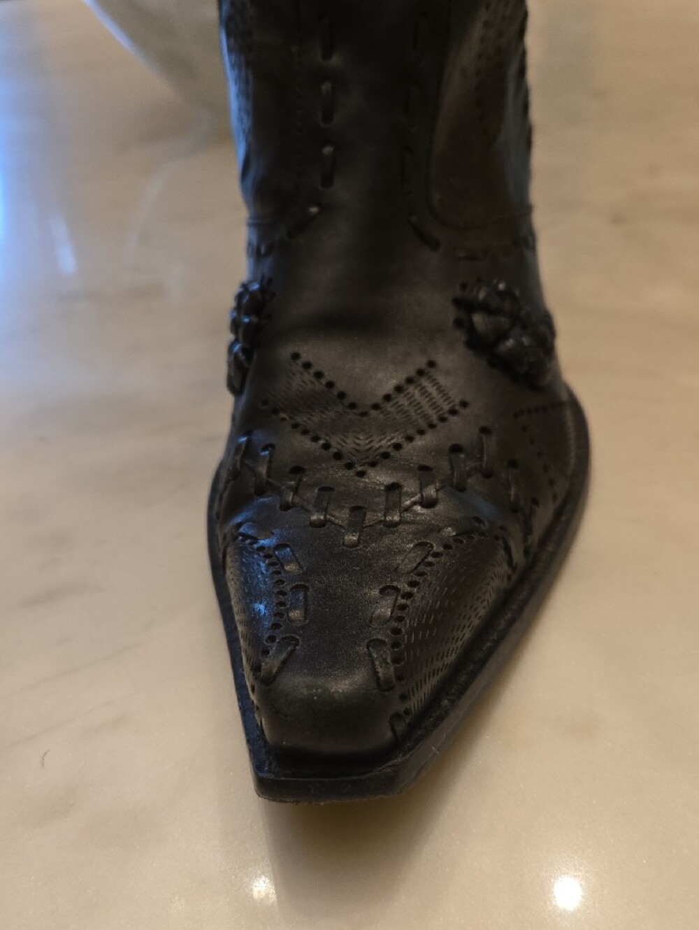 BCBGirls Black Leather  Boots with Side Zip - Picture 4 of 12